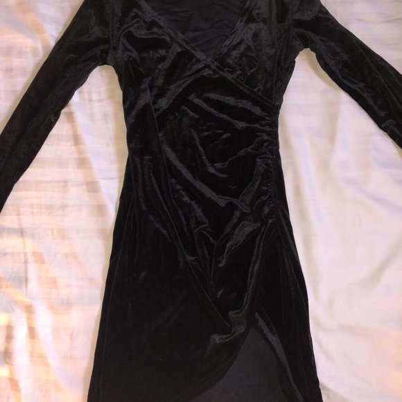 Nasty Gal Velour Body Con Dress with Slit - Picture 4 of 4